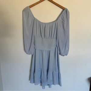 Women's Lantern Sleeve Tie Back Casual A-line Dress
